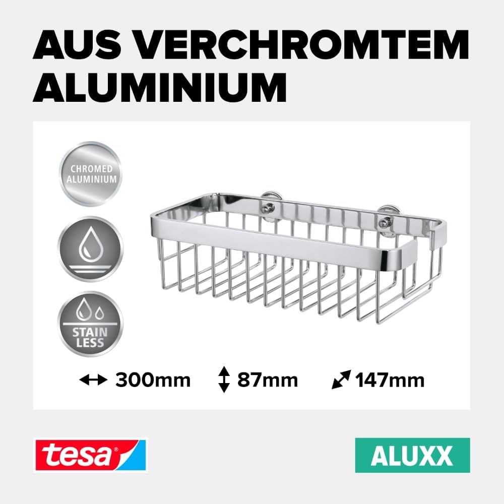 ALUXX Duschkorb inkl. Klebelösung ohne Bohren, Badablage
