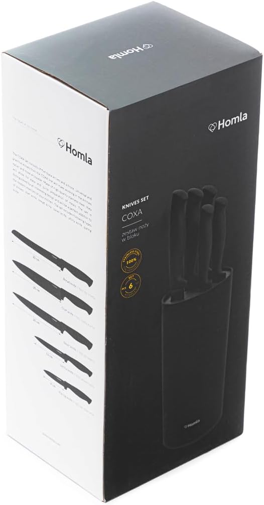 6-teiliges Messerblock-Set, Schwarz