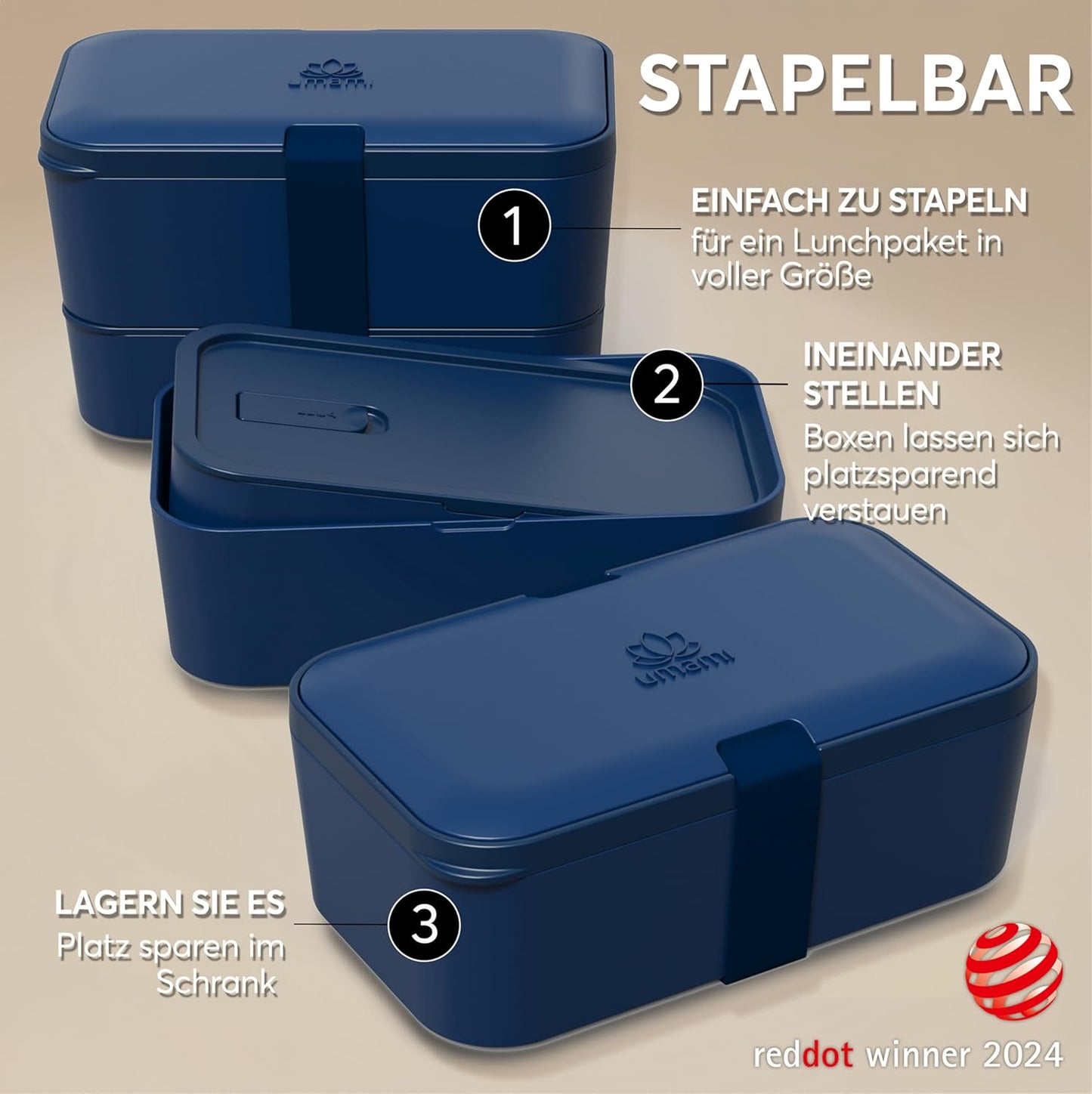 Bento Box, Mitternachtsblau L - 1500 ml