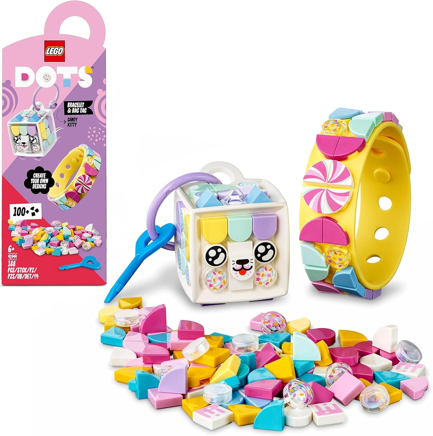 2-in-1 Candy Kitty Armband & Taschenanhänger, Einzeln