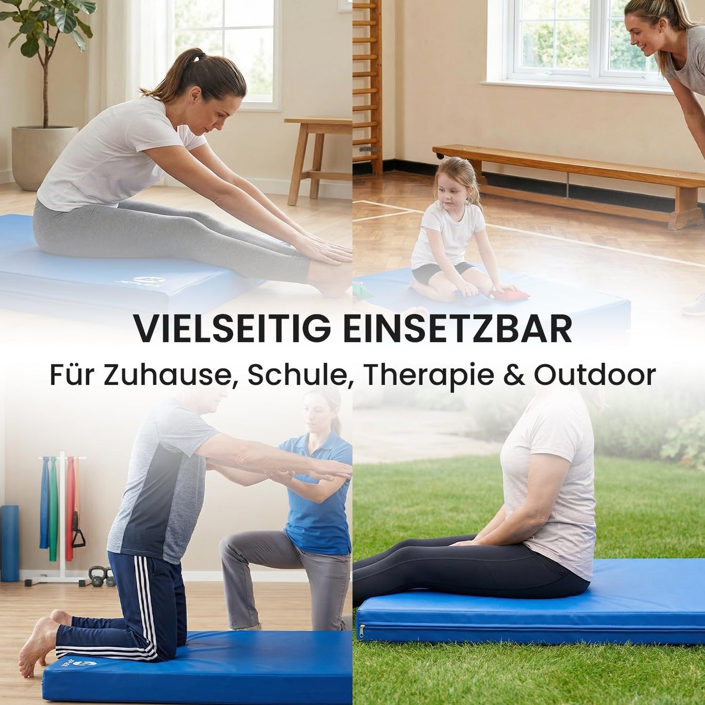 Klappbare Weichboden- und Turnmatte, blau