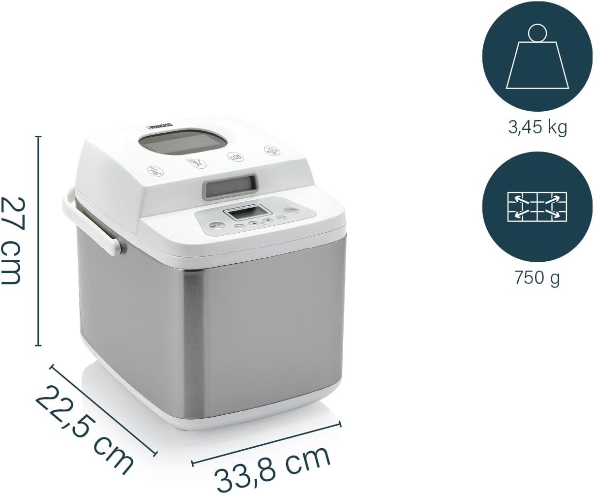 152007 Deluxe Brotbackautomat mit glutenfreiem Programm, Weiss, Ohne Spender