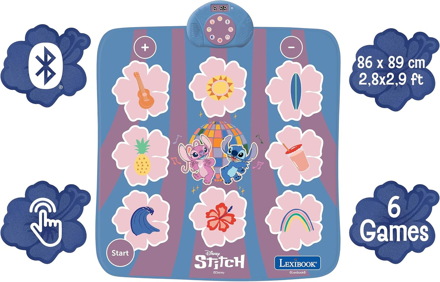 Elektronische Tanzmatte Stitch mit Bluetooth und 6 Spielmodi, Disney Stitch