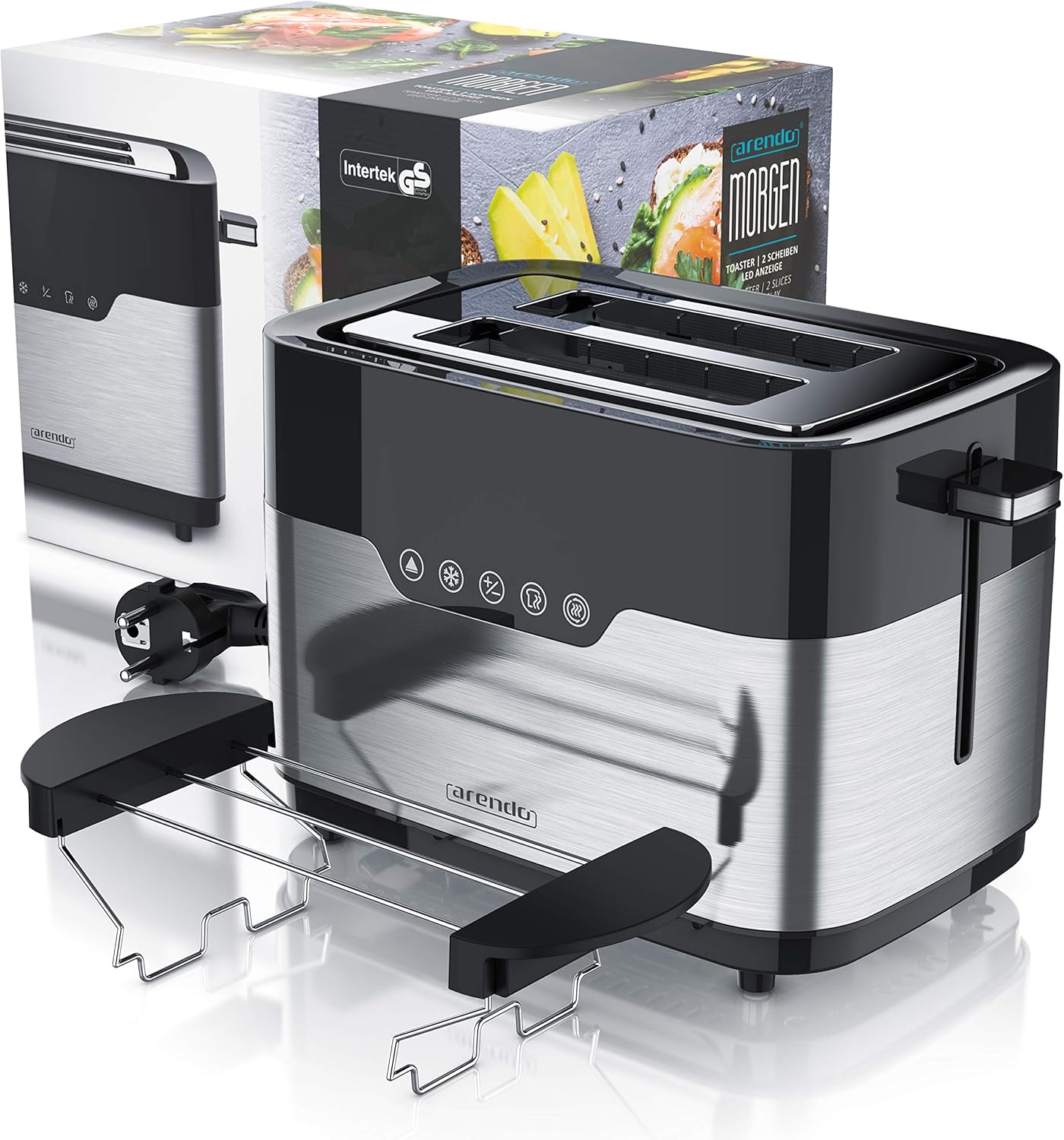 Toaster Morgen mit Brötchenaufsatz und LED-Anzeige, A