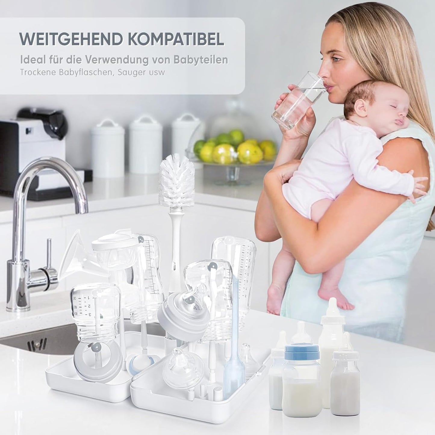 Reise-Trockengestell für Babyflaschen, Weiss&reisen