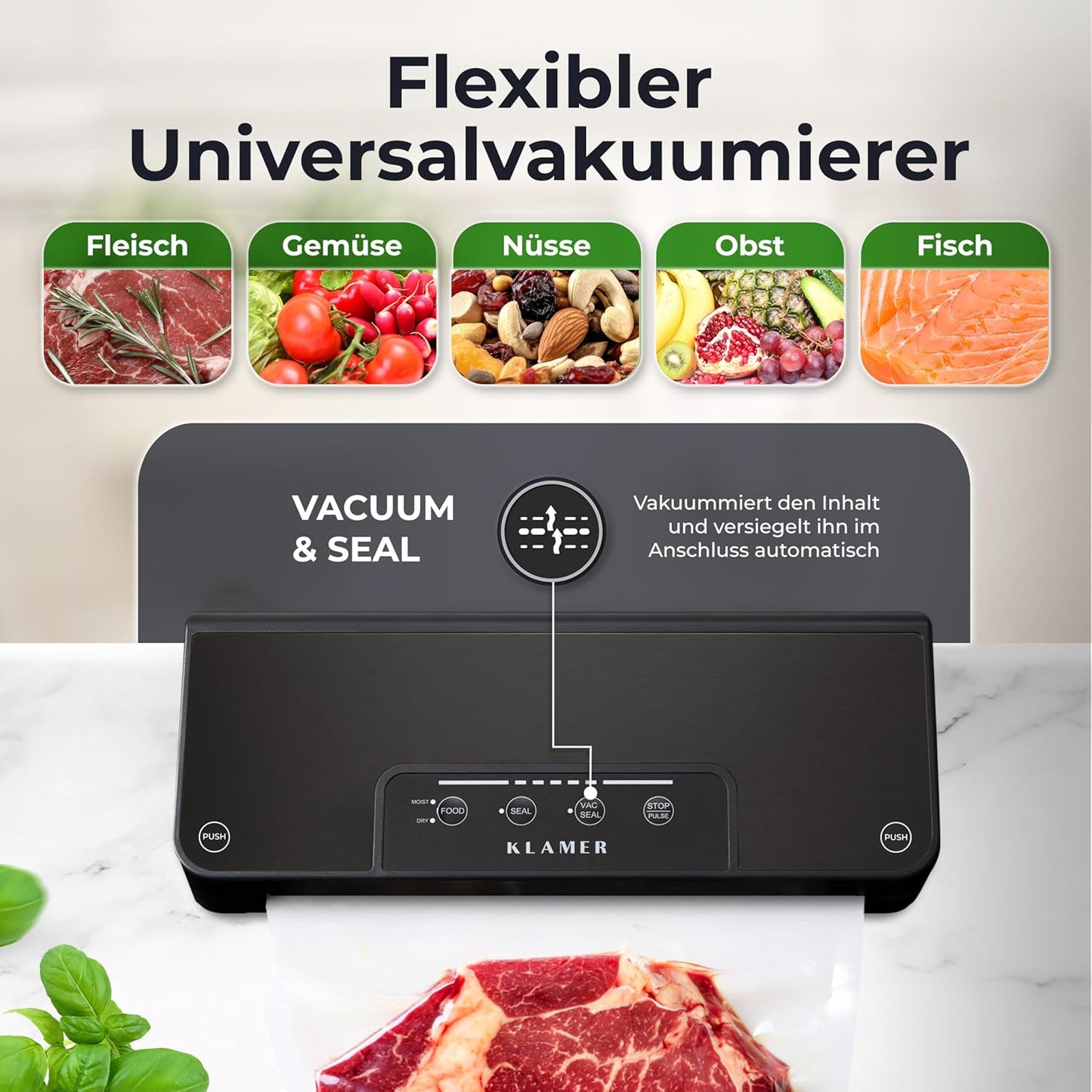 Vakuumierer Classic Pro 80, Vakuumierer Set 80 Schwarz