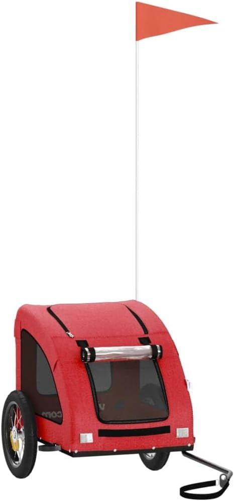 Fahrradanhänger Dominique für Hunde, 124 x 53 x 53 cm Rot