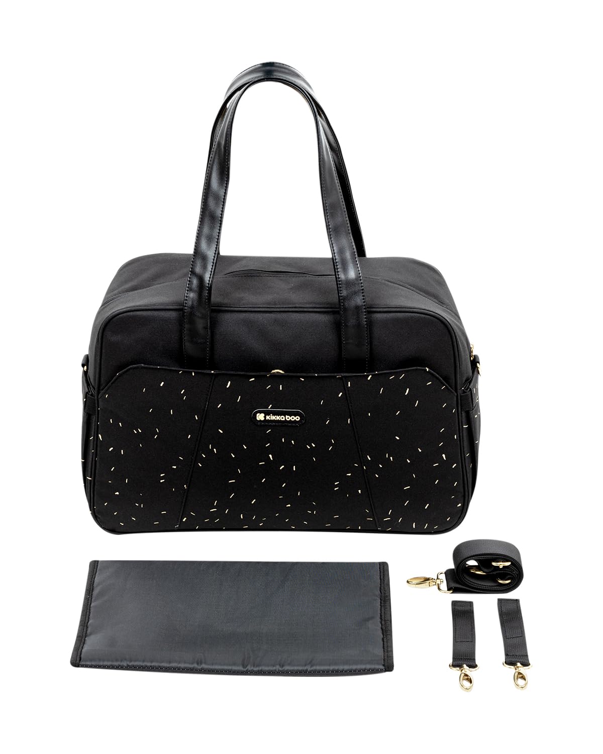 Wickeltasche Chelsea mit Wickelunterlage, Schwarz Gemustert