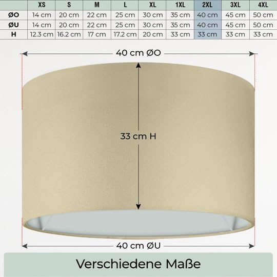 Lampenschirm, Beige Ø40cm | Höhe 25cm