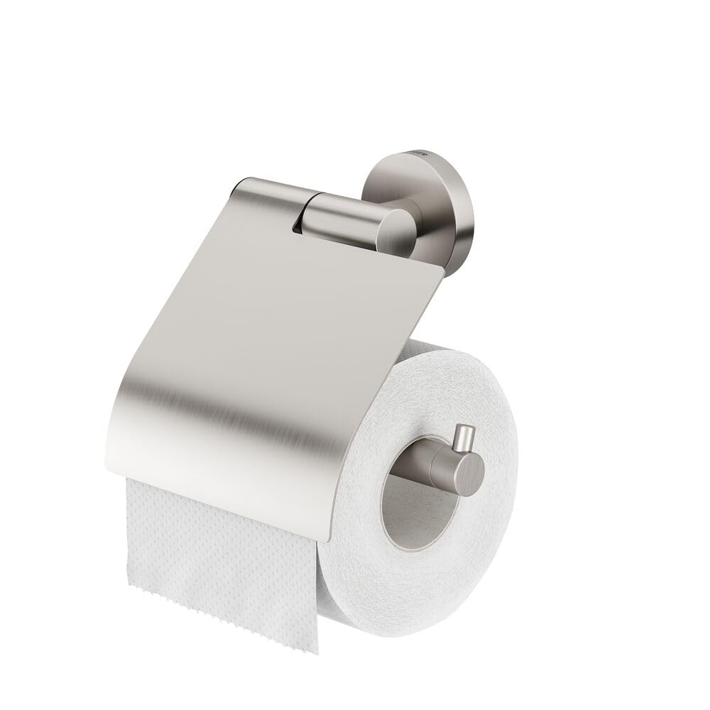 Toilettenpapierhalter Boston, Silber mit Deckel Single