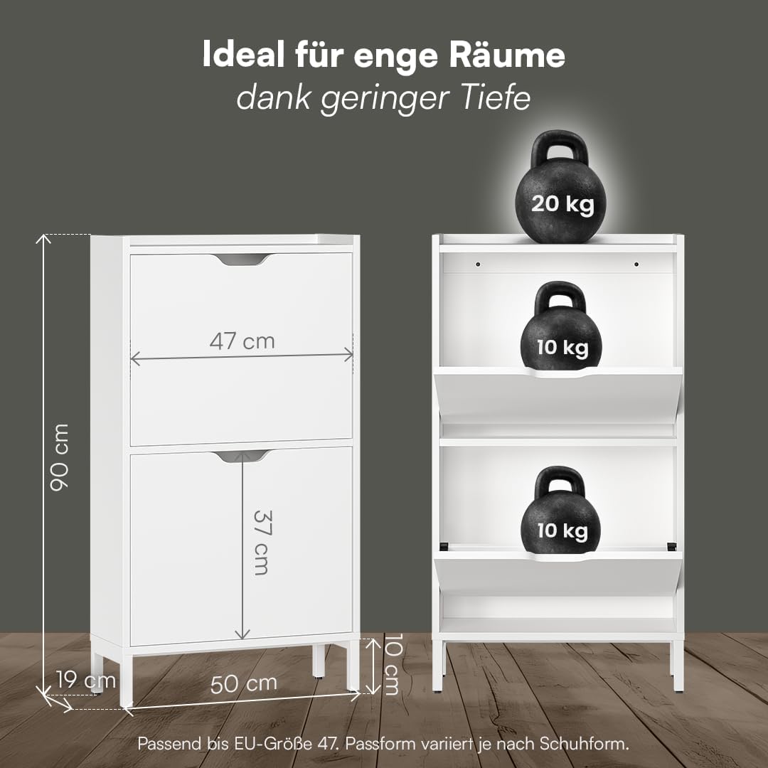 Schuhkipper mit 2 Klappen, Weiß 2 Klappen