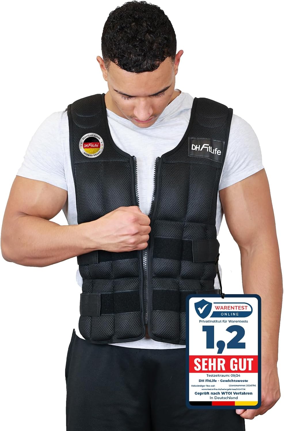 Verstellbare Gewichtsweste, Schwarz-20kg