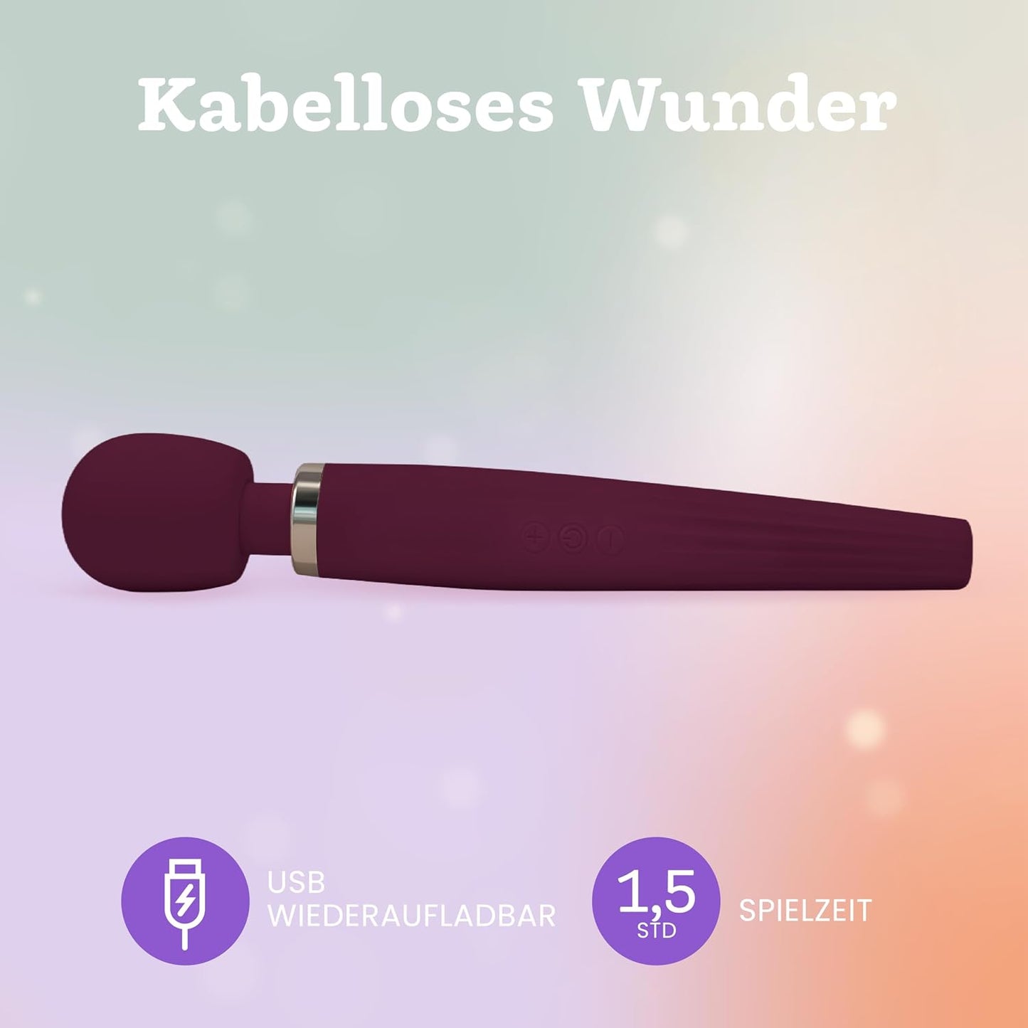 Premium Massagestab mit 5 Modi & 4 Intensitäten, Mitternachtsviolett, Deluxe