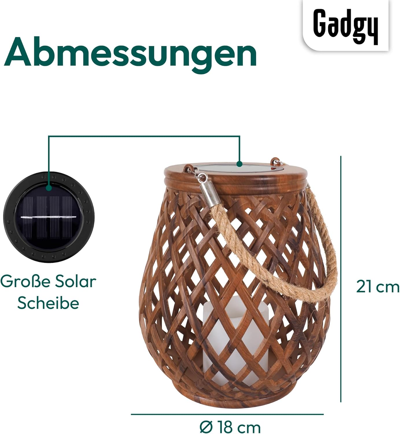 2er-Set Solarlampen in Rattan-Optik, Rattan-kreuzschlitz