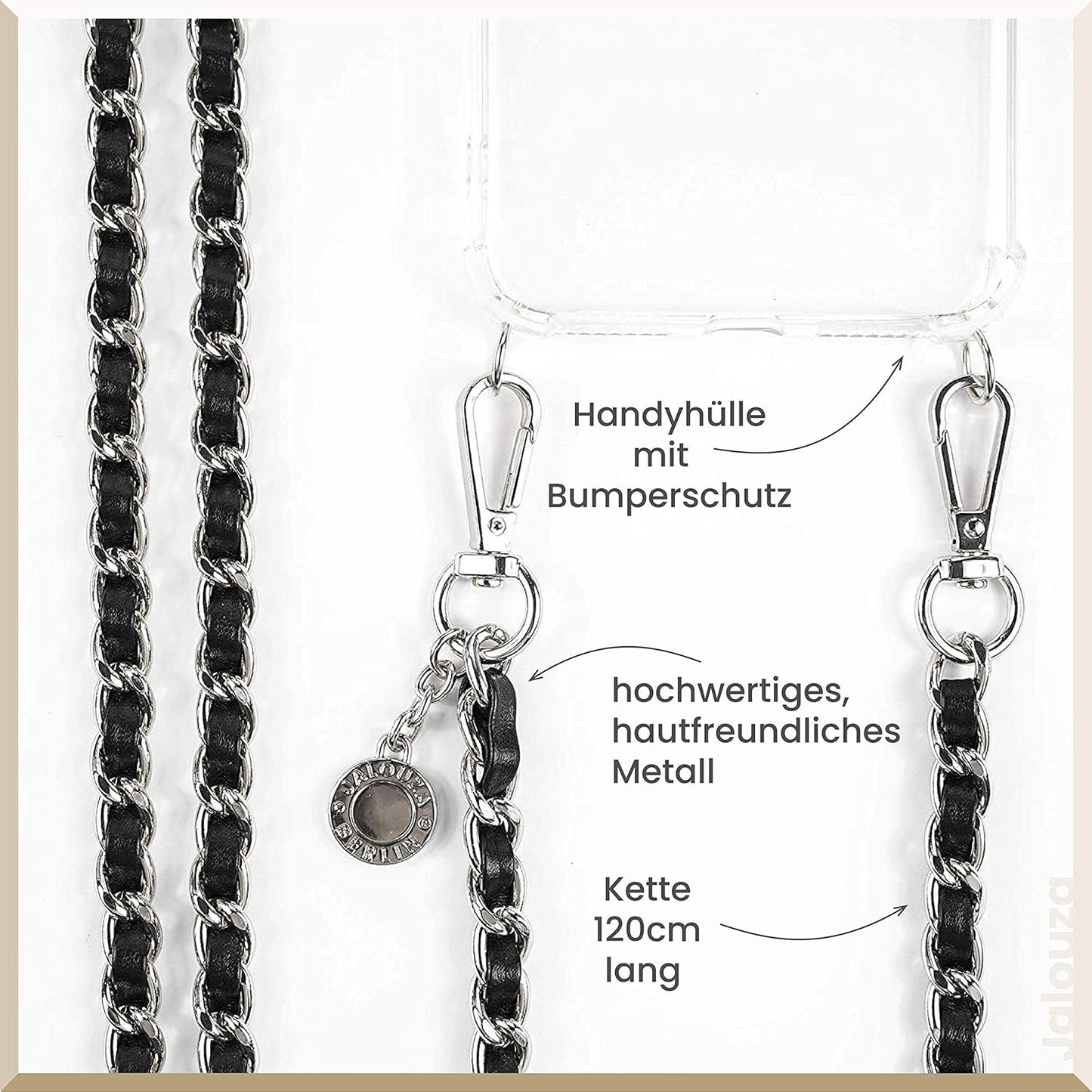 Handykette & Hülle Set Amber für iPhone 12/12 Pro, Kette Anker + Kordel, iPhone 12 / 12 Pro