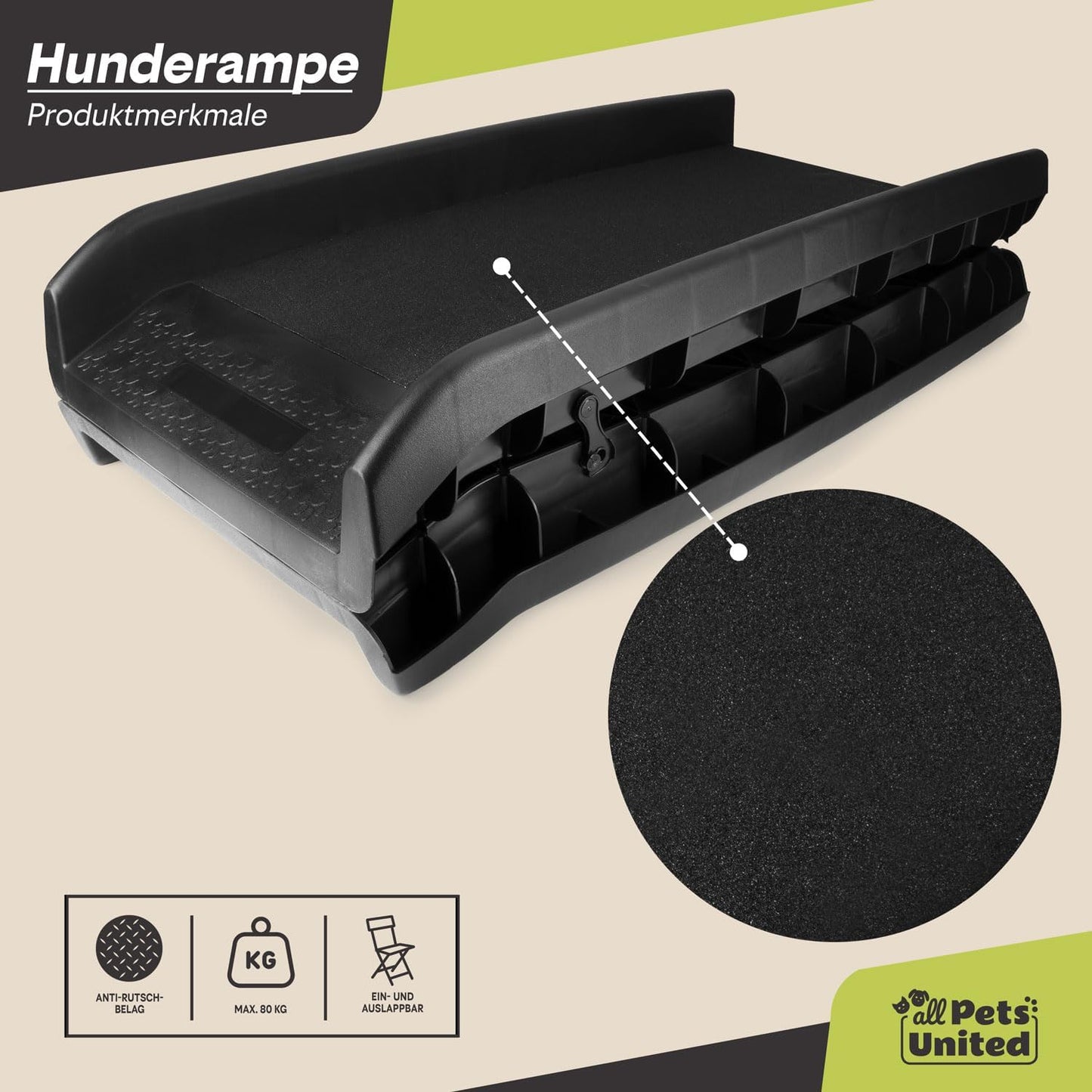 Klappbare Hunderampe (156 x 40 cm)