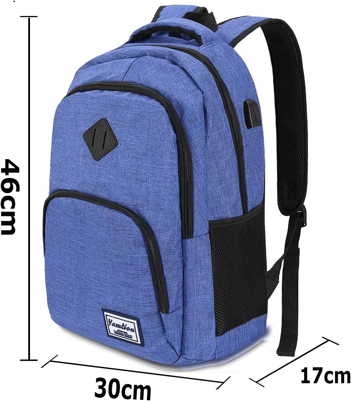 Rucksack mit Laptopfach und USB-Anschluss, 15.6" Zzz6-blau