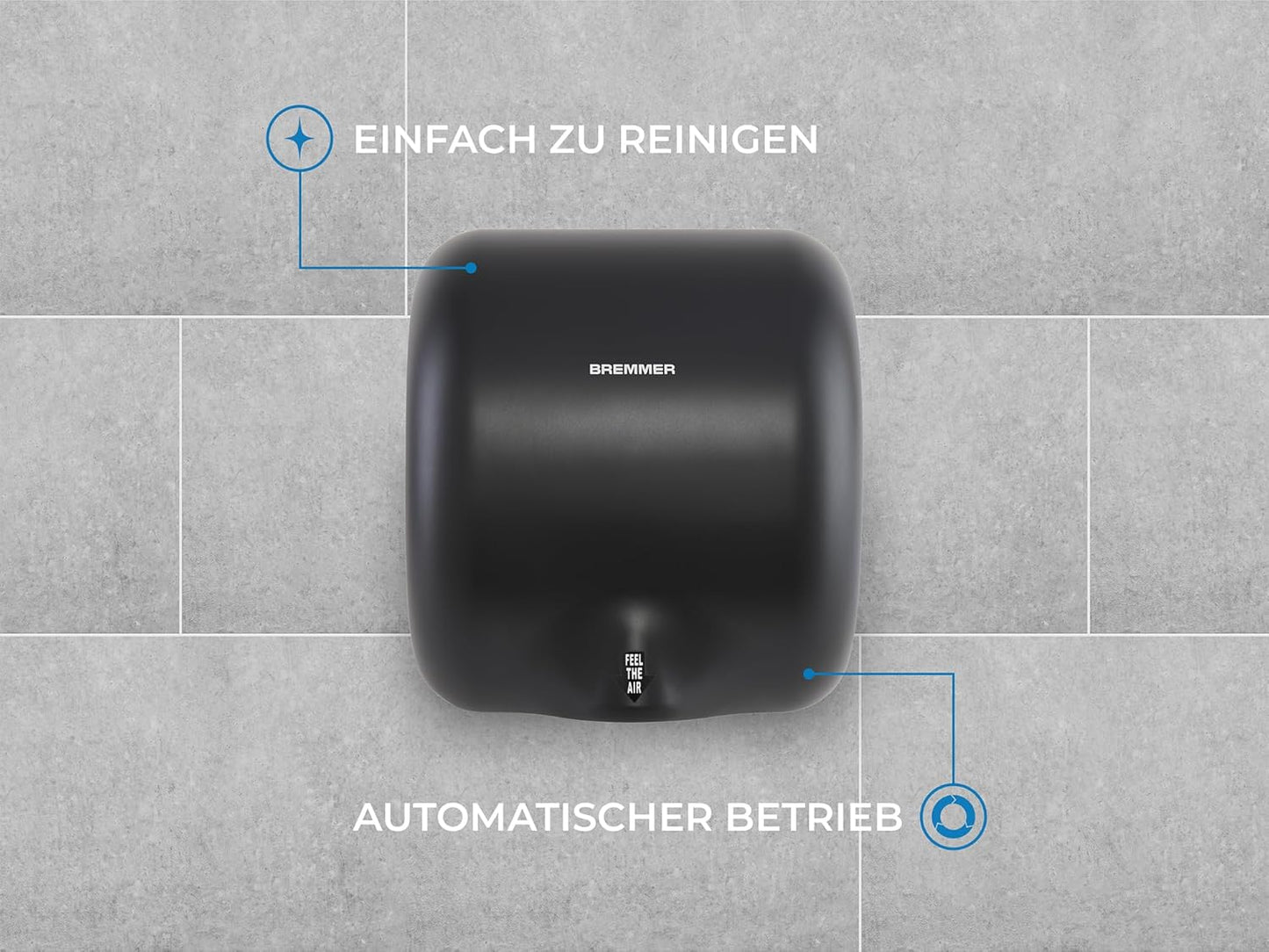 Hochgeschwindigkeits-Händetrockner, Schwarz