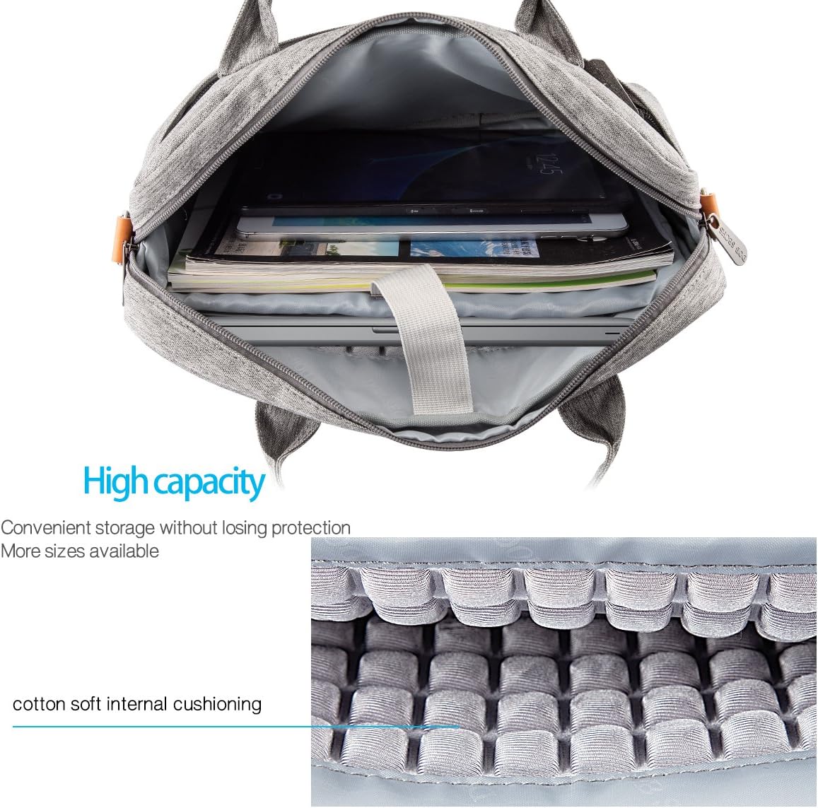 Laptoptasche mit Polsterung, Grau / 15 zoll bis 15,6 zoll