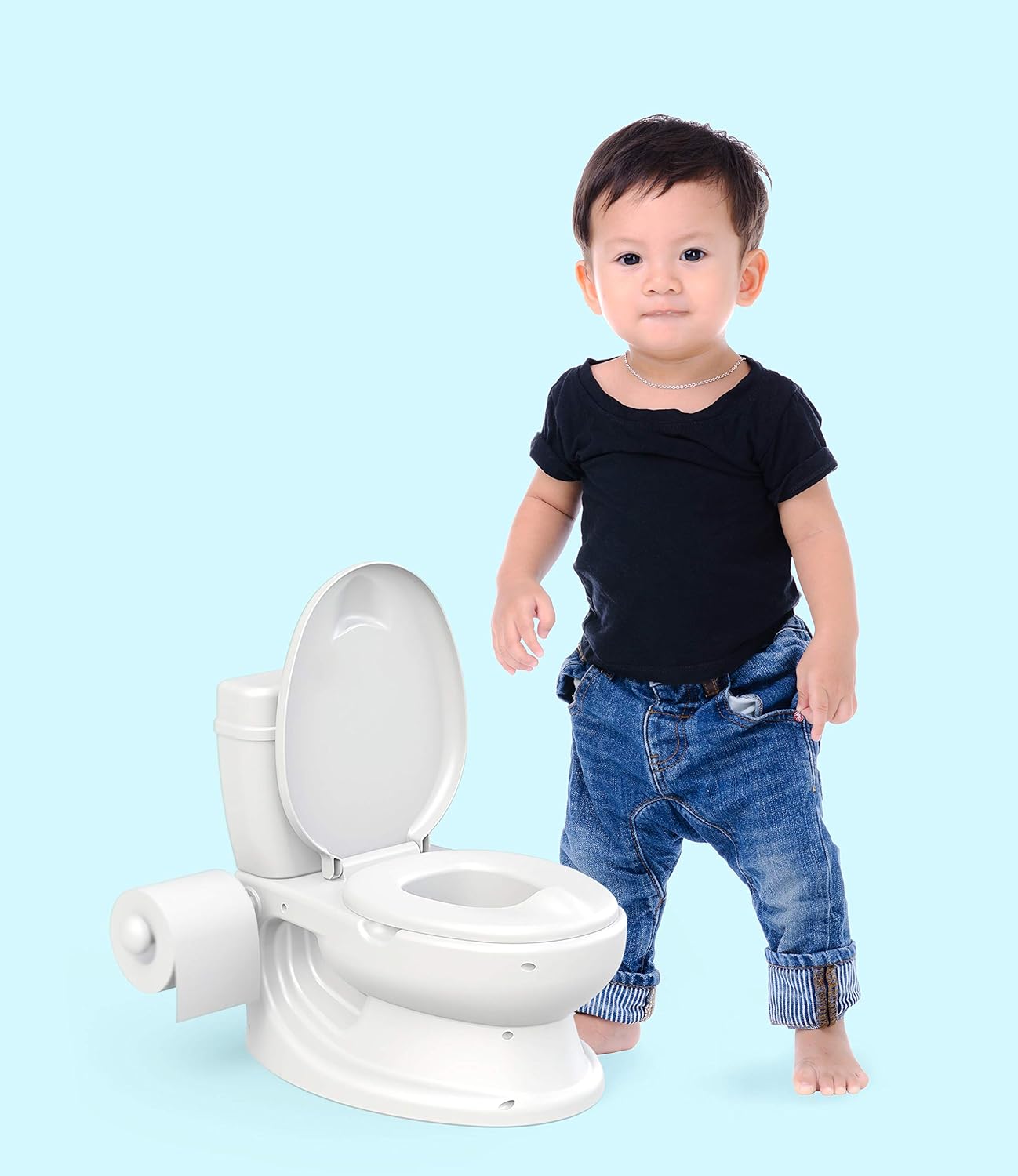 Kindertoilette mit realistischem Design, Weiß