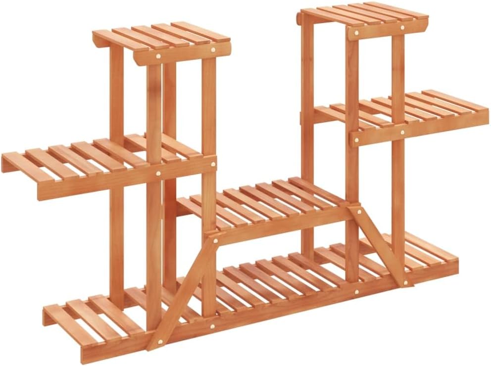 Pflanzenregal, 10 kg Belastbarkeit pro Boden, 110 x 25 x 73 cm Hellbraun