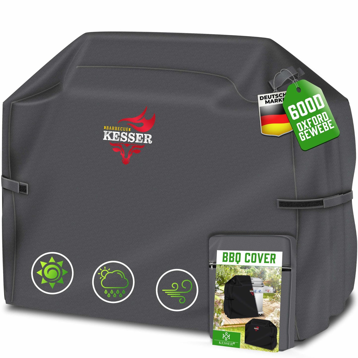 BBQ-Grillabdeckung, 132 x 66 x 109 cm (BxTxH) Anthrazit