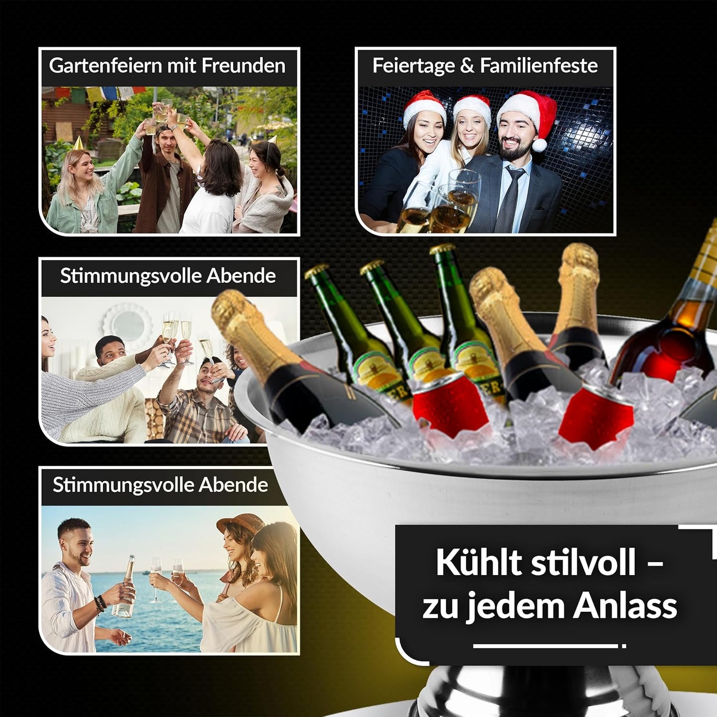 Champagnerkühler, Silber poliert