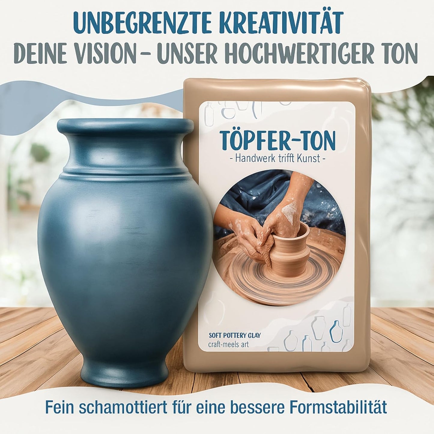 Töpferton zum Brennen & Töpfern (10 kg), 10.0 Kilogramm