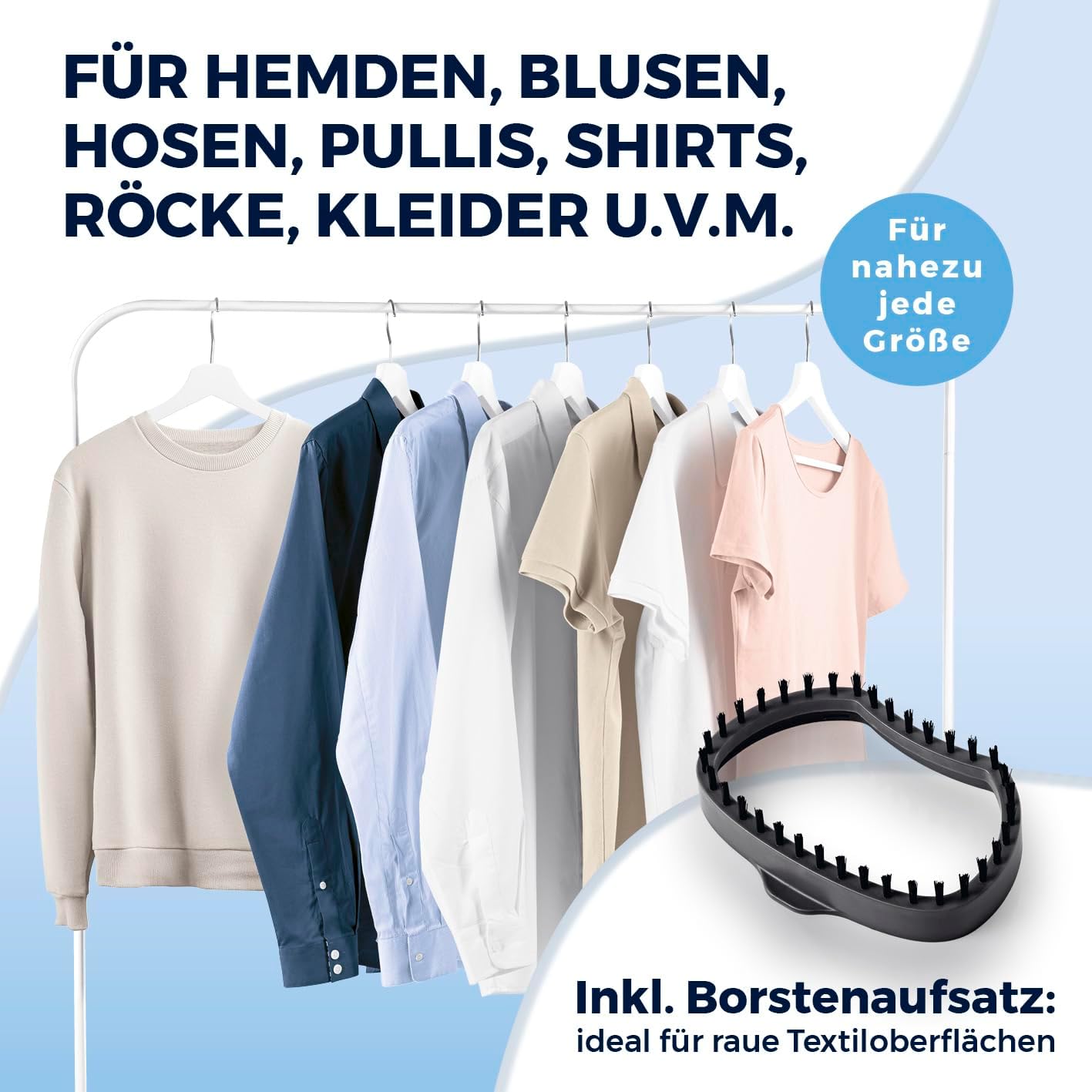 2in1 Dampfbürste faltbar 1200W, kompakter Dampfglätter