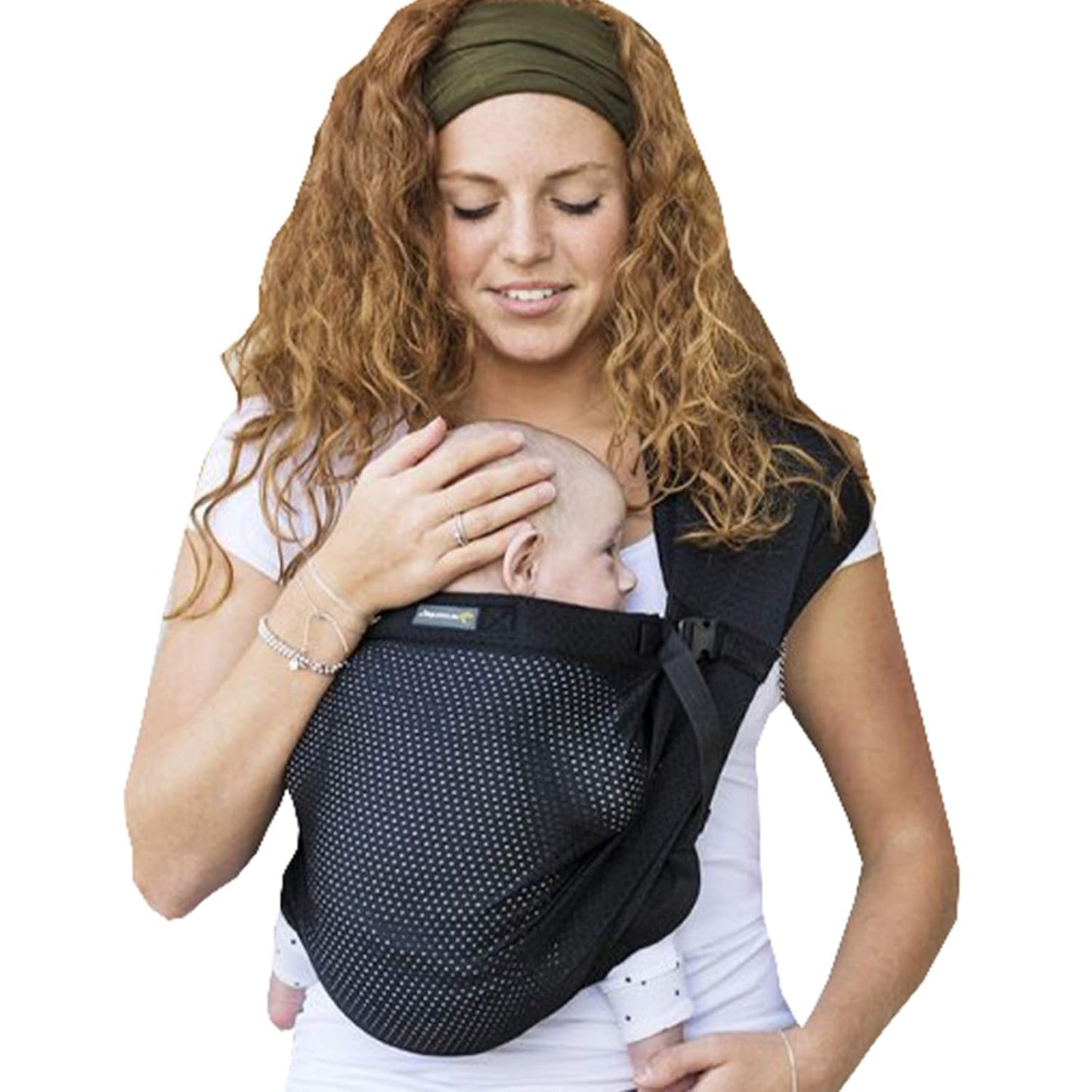 Tragetuch Mini Sling für Neugeborene (0-2 Jahre), Schwarz 1 Stück (1er Pack)