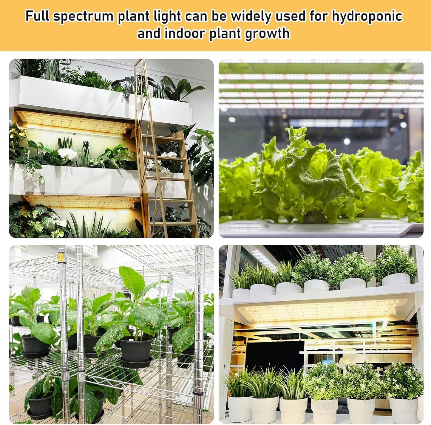 LED Pflanzenlampe mit Timer und Farbmodi, 4 Panels, 540LEDs