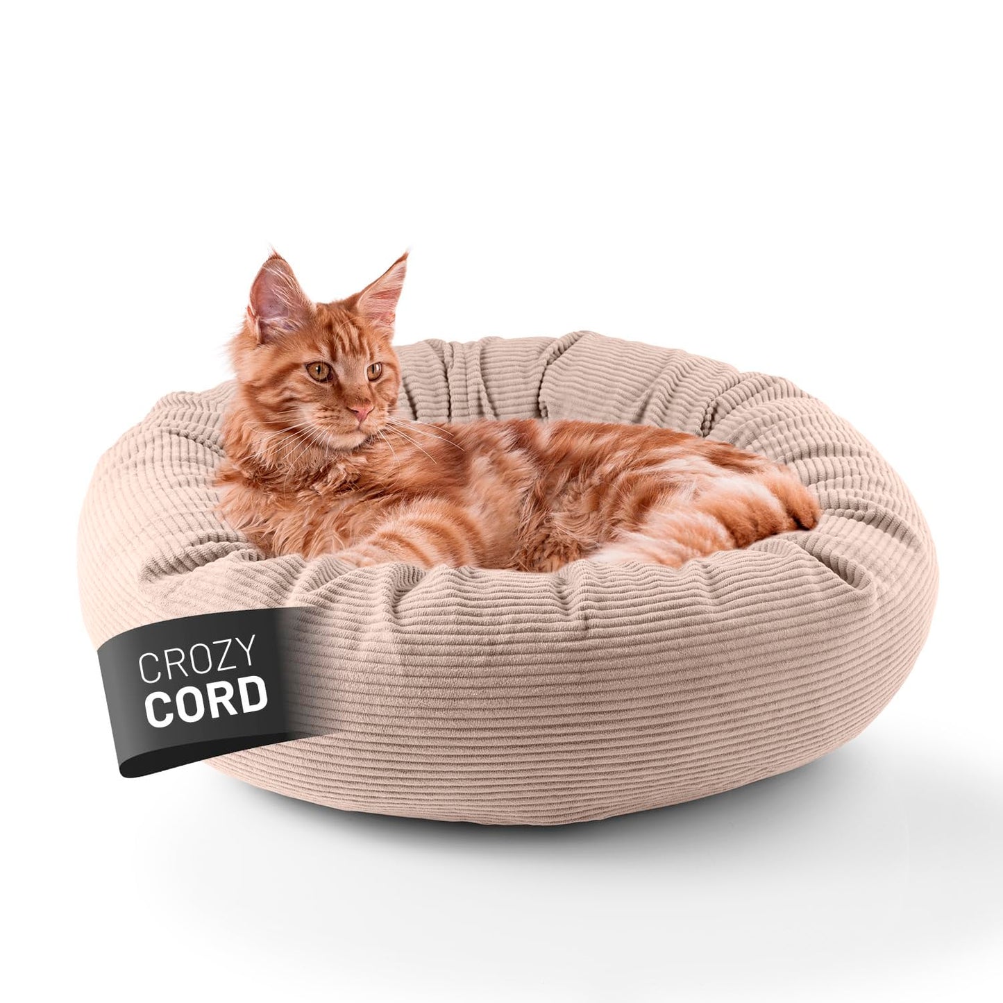 Komfort Katzenbett Cord, 60 cm mit Reissverschluss, Rose
