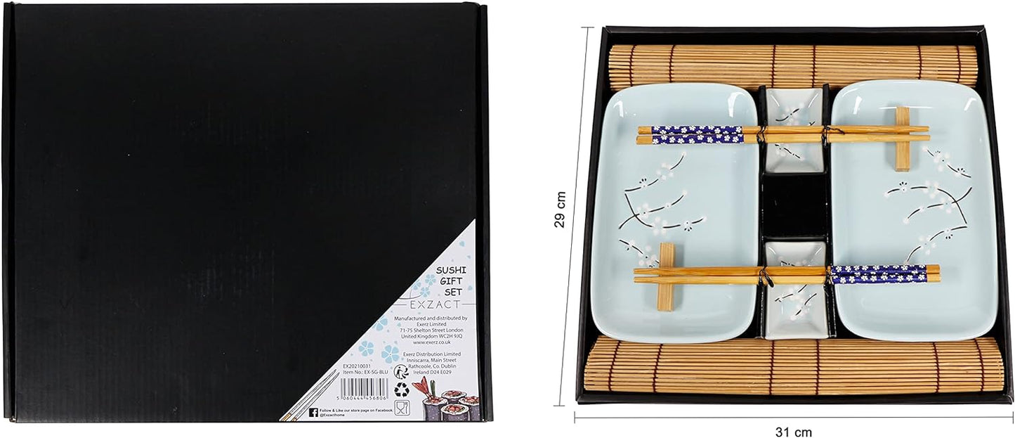 10-teiliges Sushi-Set, Blau