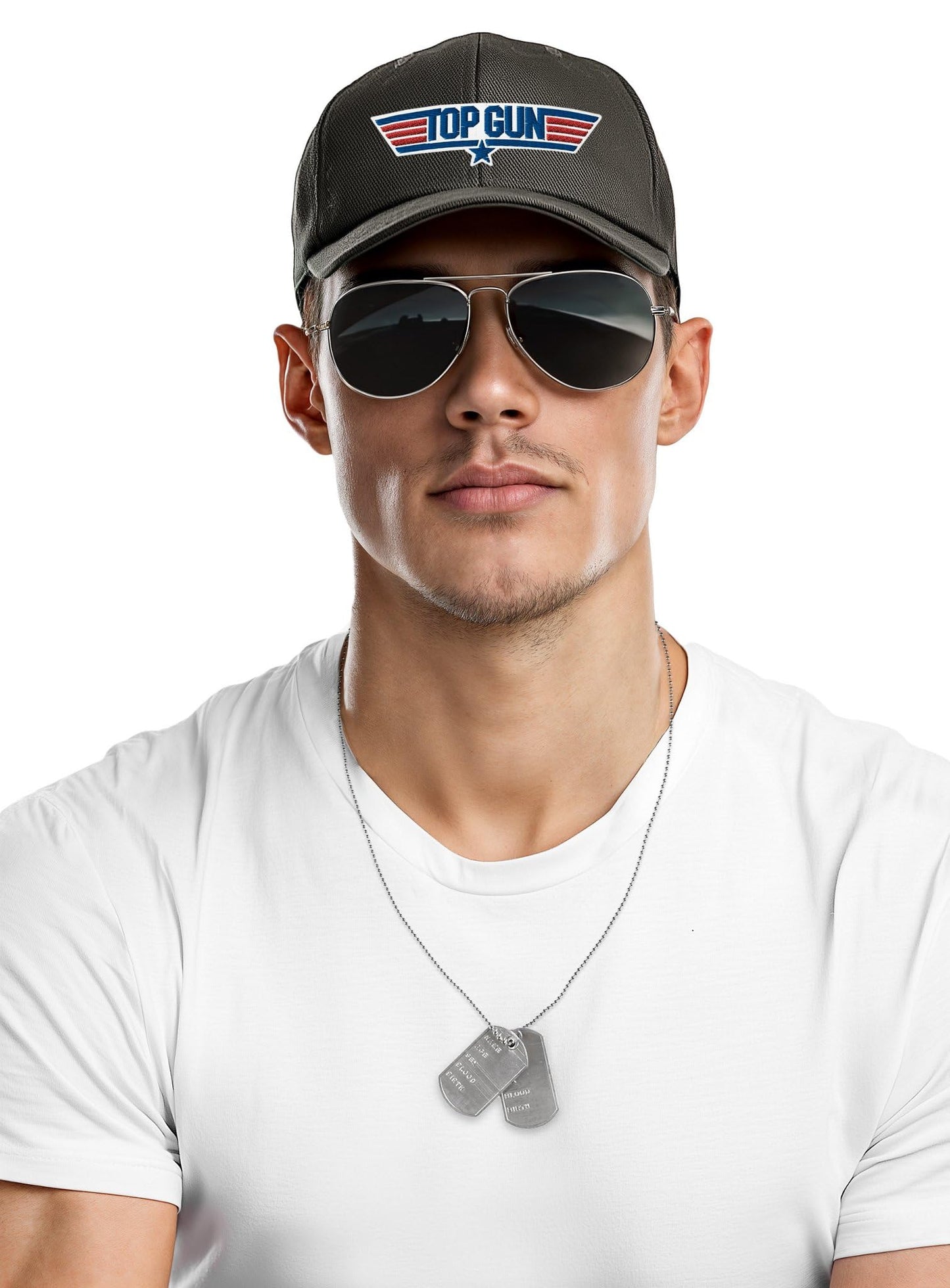 Top Gun Accessoire-Set: Mütze, Brille & Dog Tag