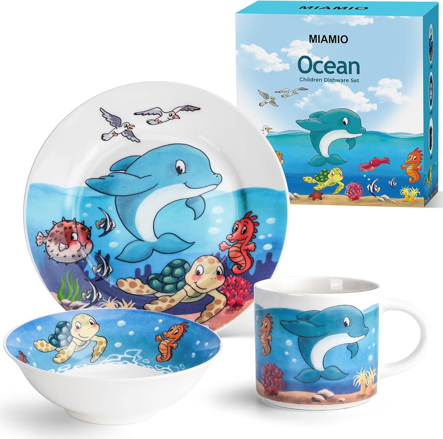 3-teiliges Kindergeschirr-Set "Ozean", Ozean