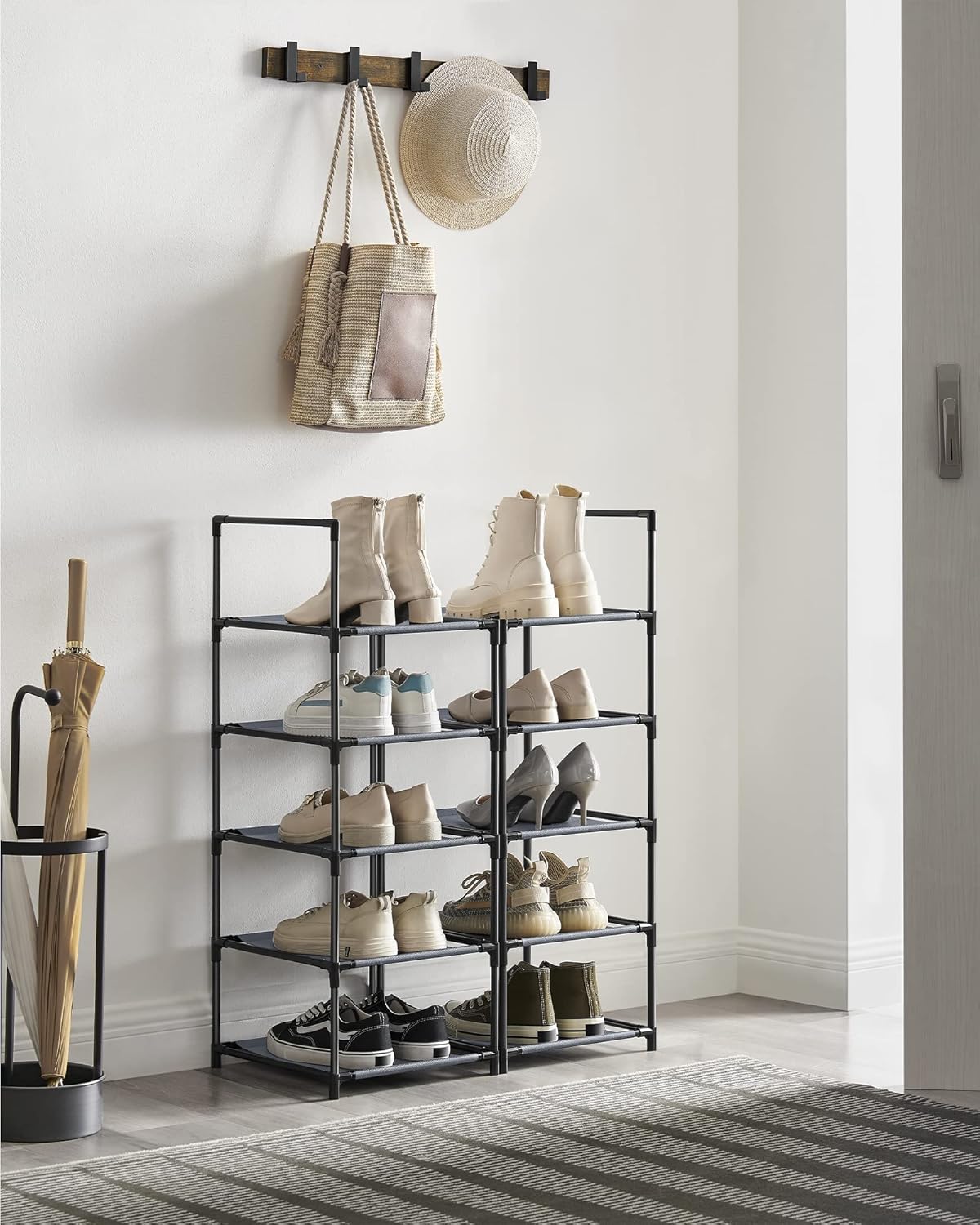 Schuhregal mit 10 Ebenen, Grau 10 Ebenen (33B cm)