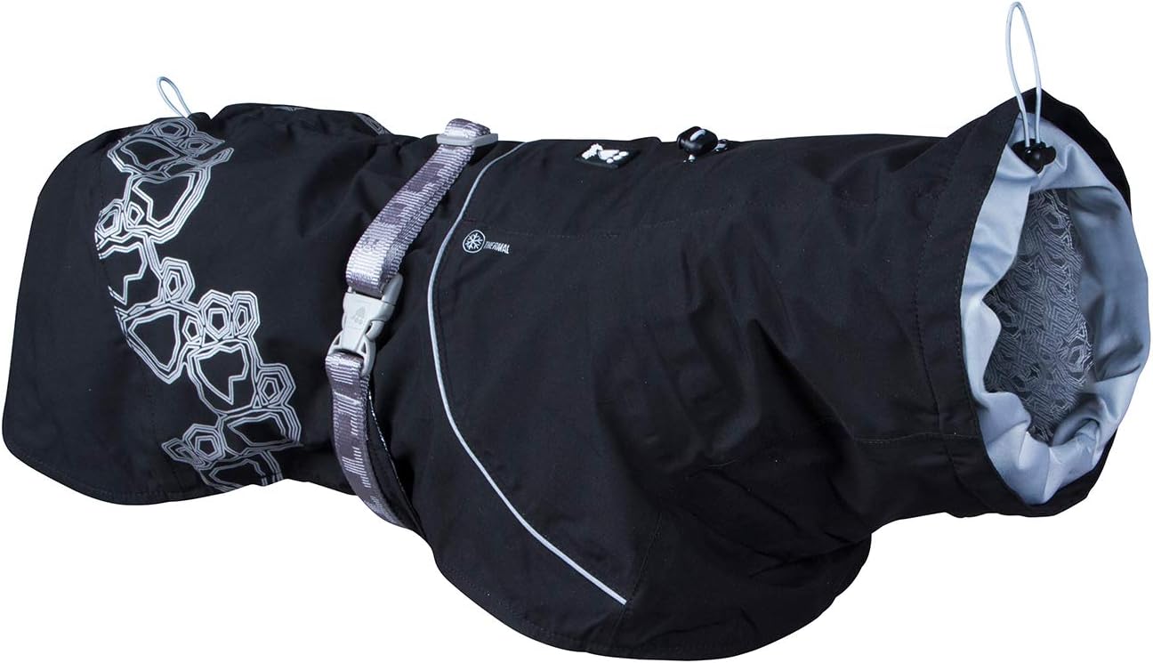 Drizzle Wasserdichte Hunderegenjacke mit Reflektoren, Schwarz (Raven) 16 in