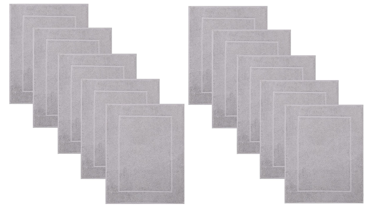 10er-Set Badvorleger, 50x70 cm, 10x Badvorleger Silber
