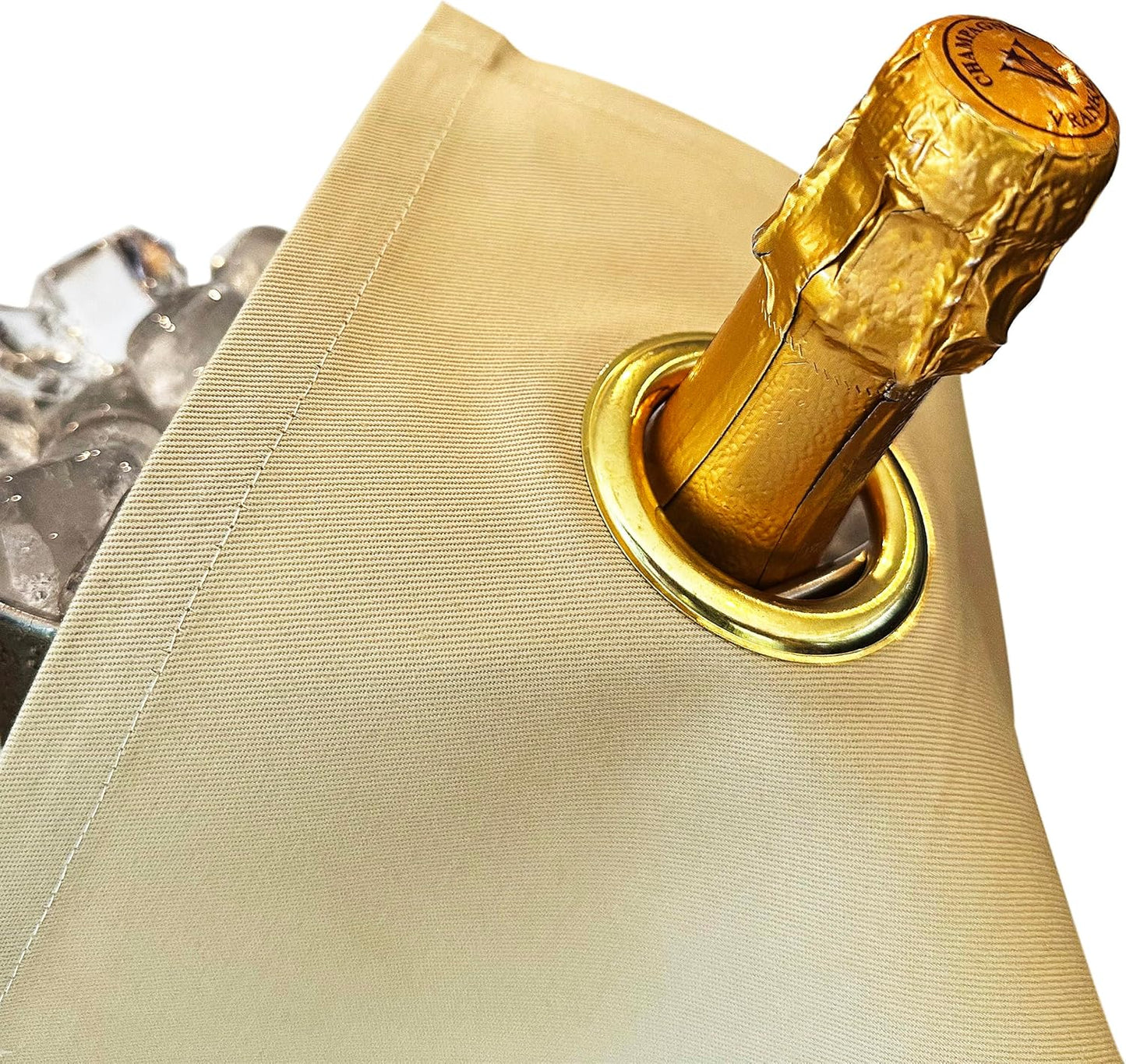 Flaschentuch mit Metallring, Classic Collection, CA-42, Gold mit Goldenem Metallring 1 Stück