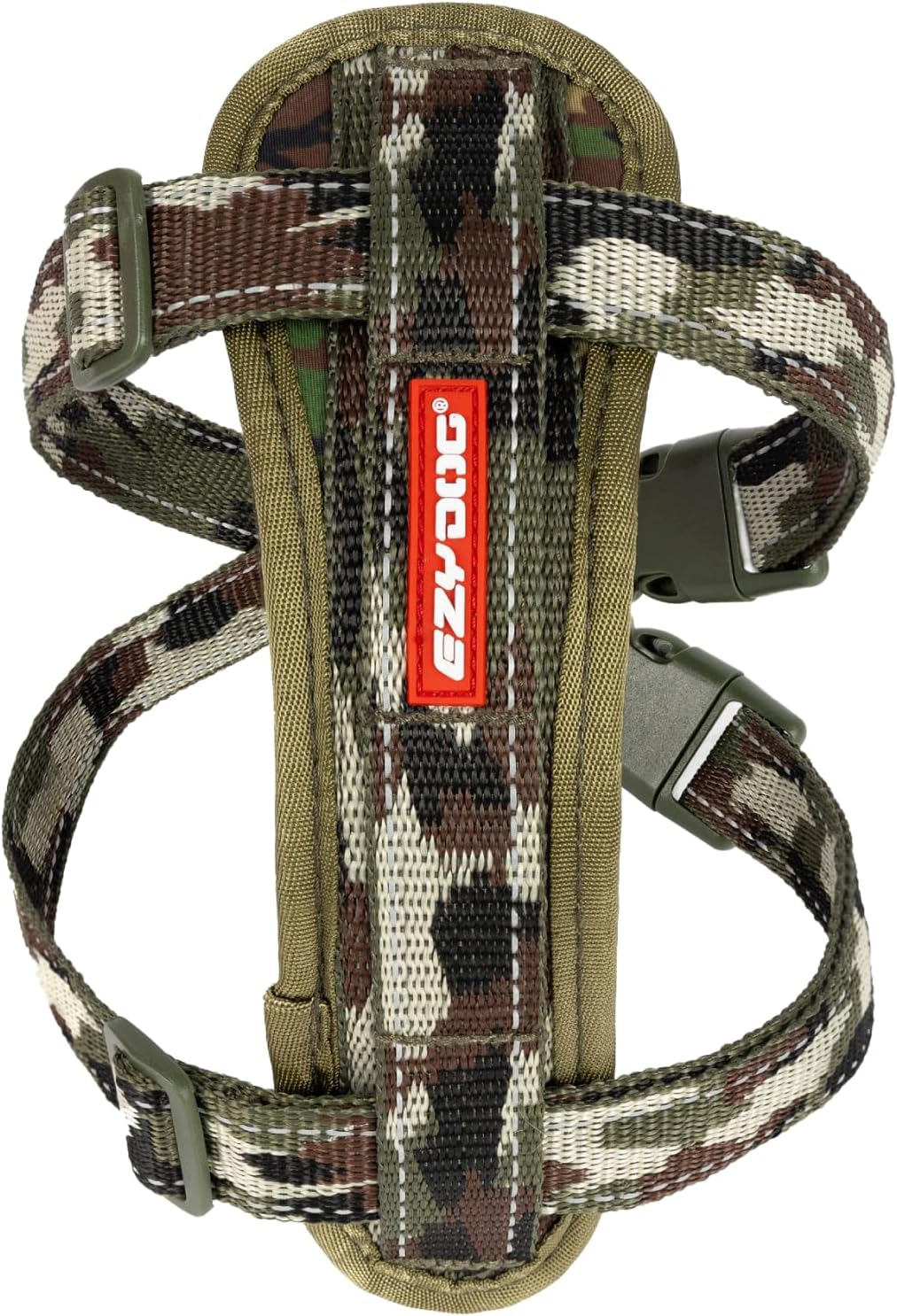 Gepolstertes Hundegeschirr mit Sicherheitsgurt, Grünes Camo, XS