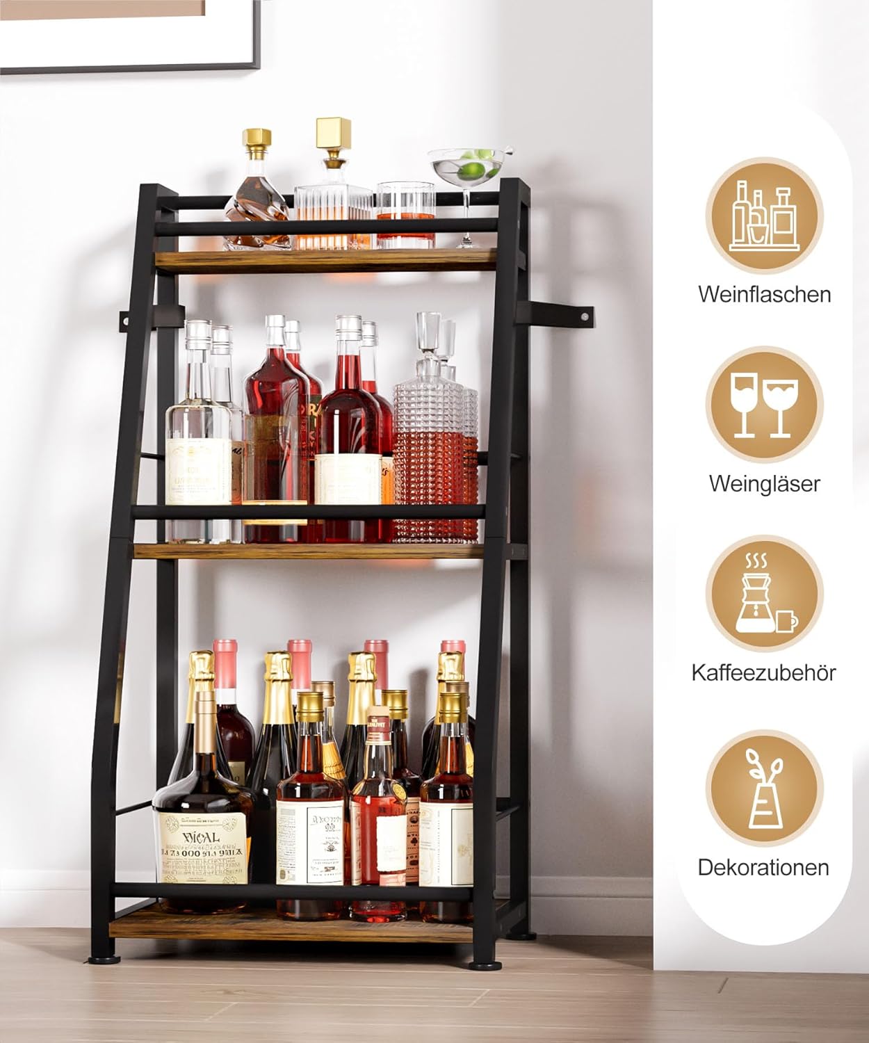3-stöckiges Weinregal