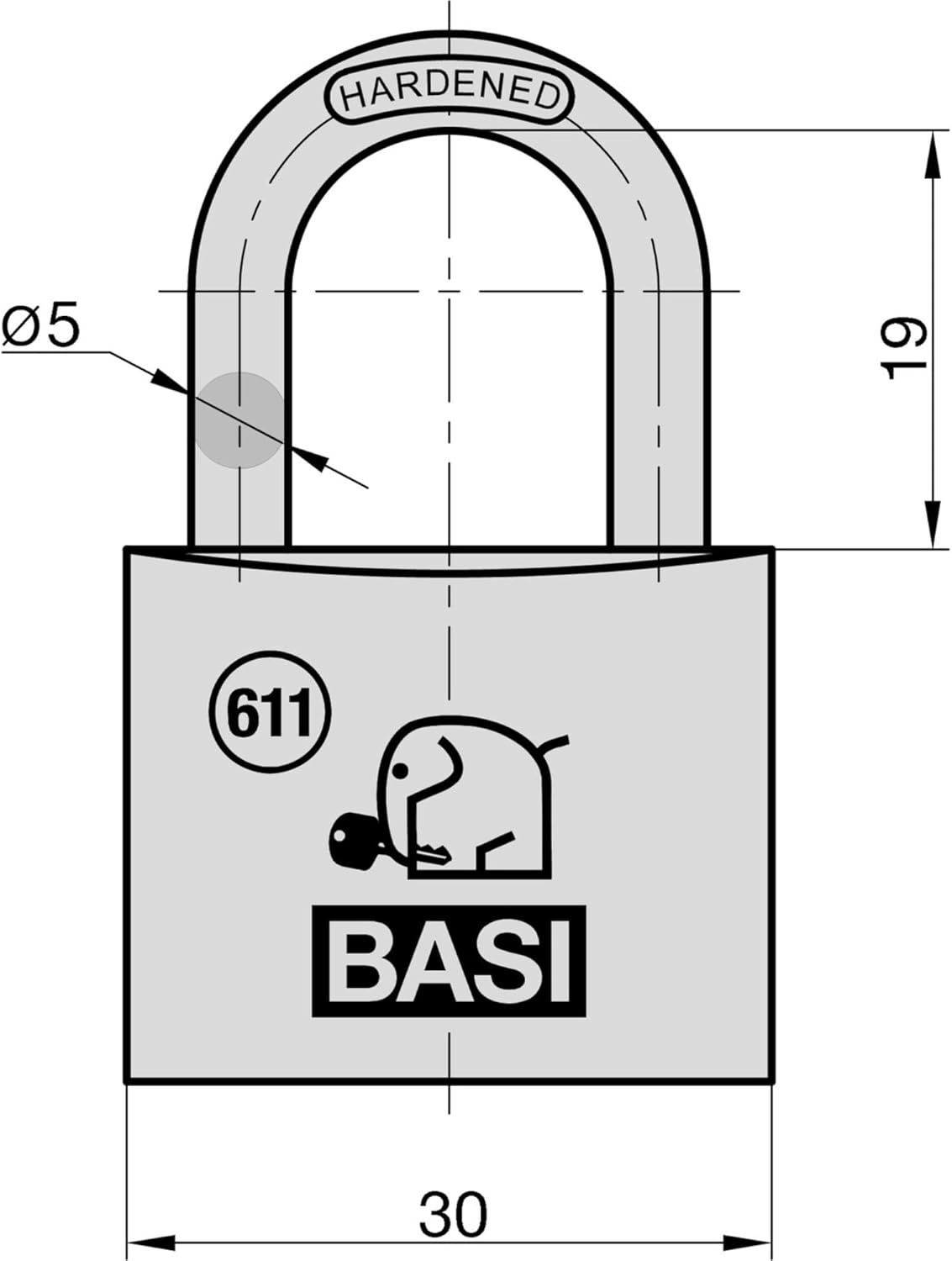Vorhängeschloss-Set verschiedenschliessend, 30 mm 6er Set Verschiedenschließend