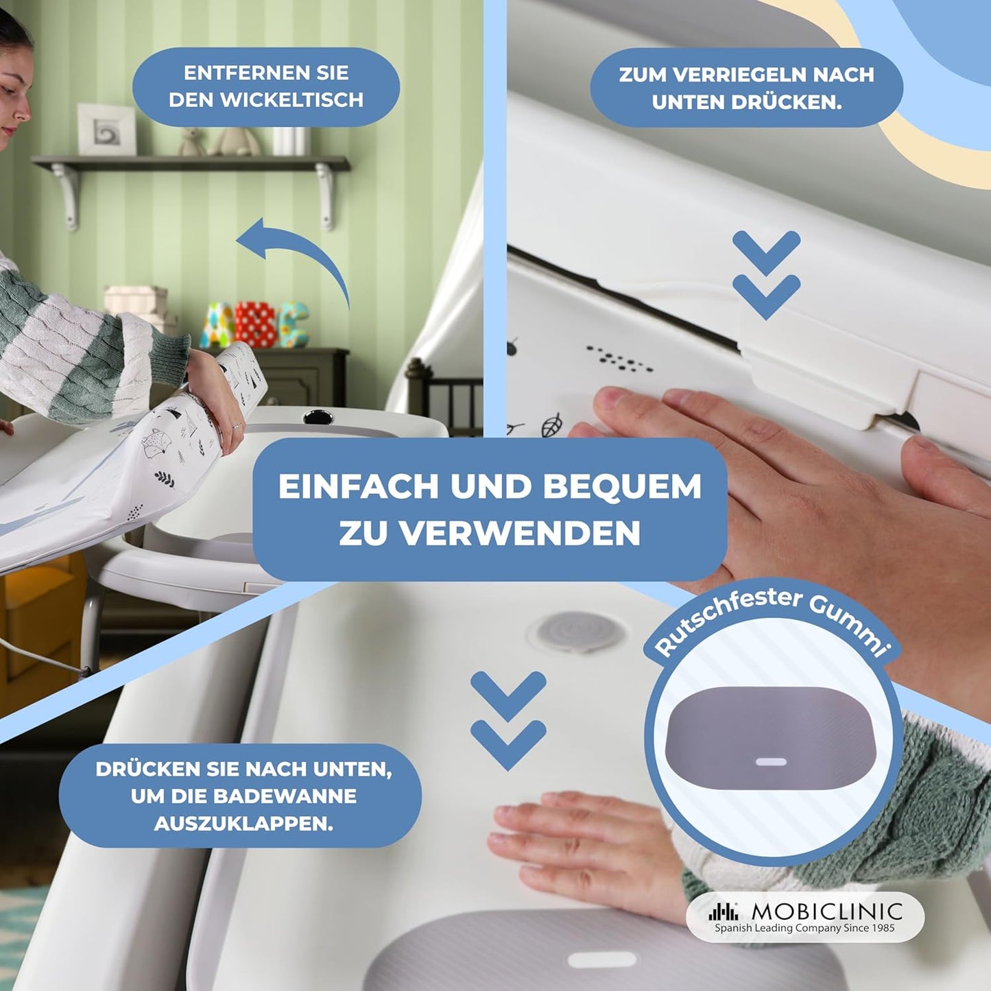 2-in-1 Wickeltisch mit Badewanne