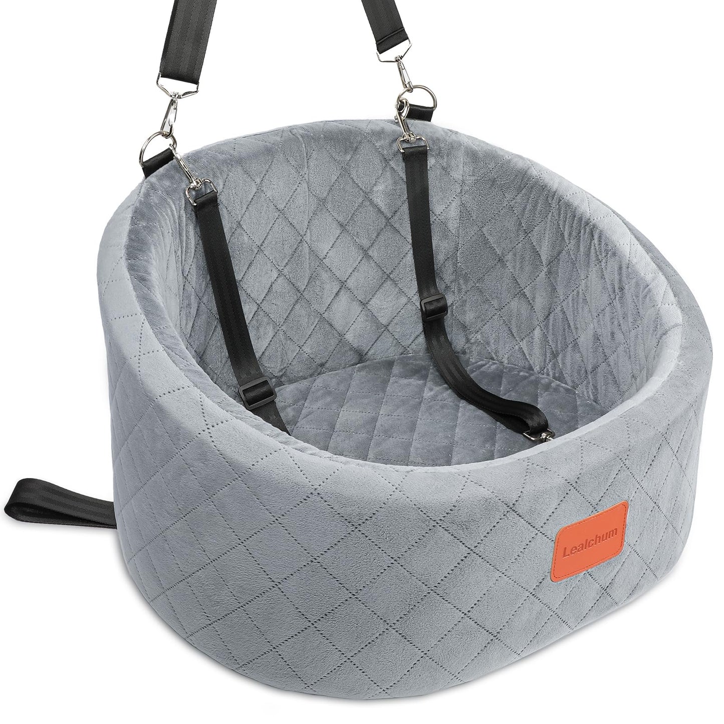Rutschfester Hunde-Autositz mit Sicherheitsleinen, Grey Small