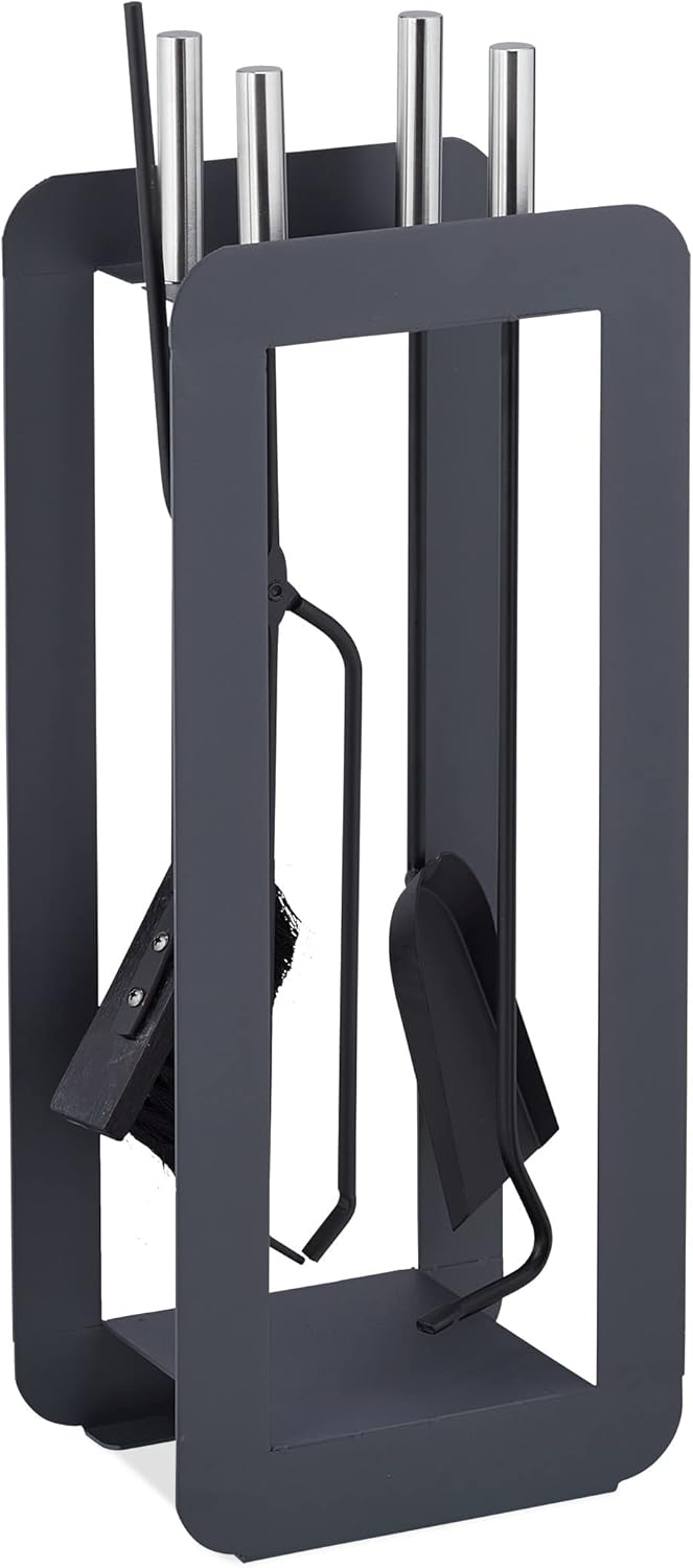 Kaminbesteck-Set (5-teilig) mit Ständer