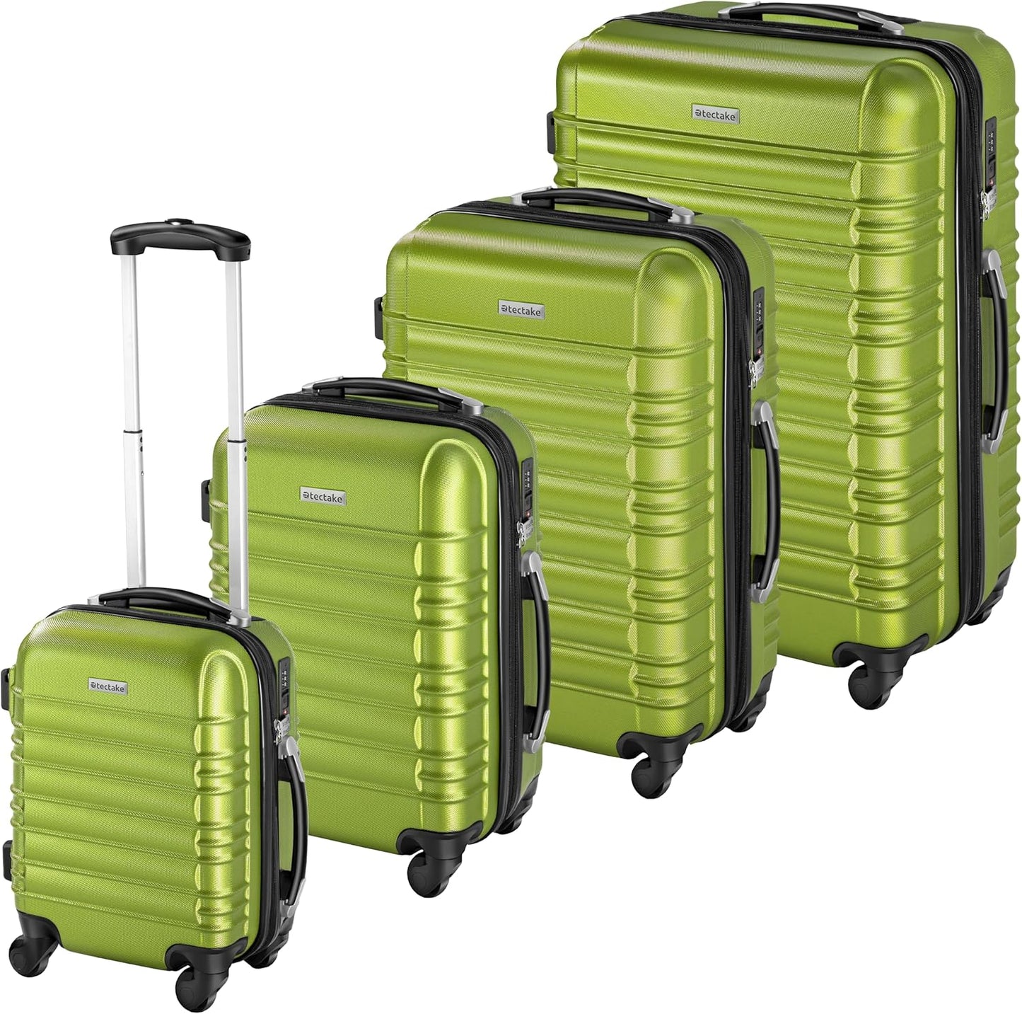 4-teiliges Hartschalenkoffer-Set mit TSA-Schloss, Grün