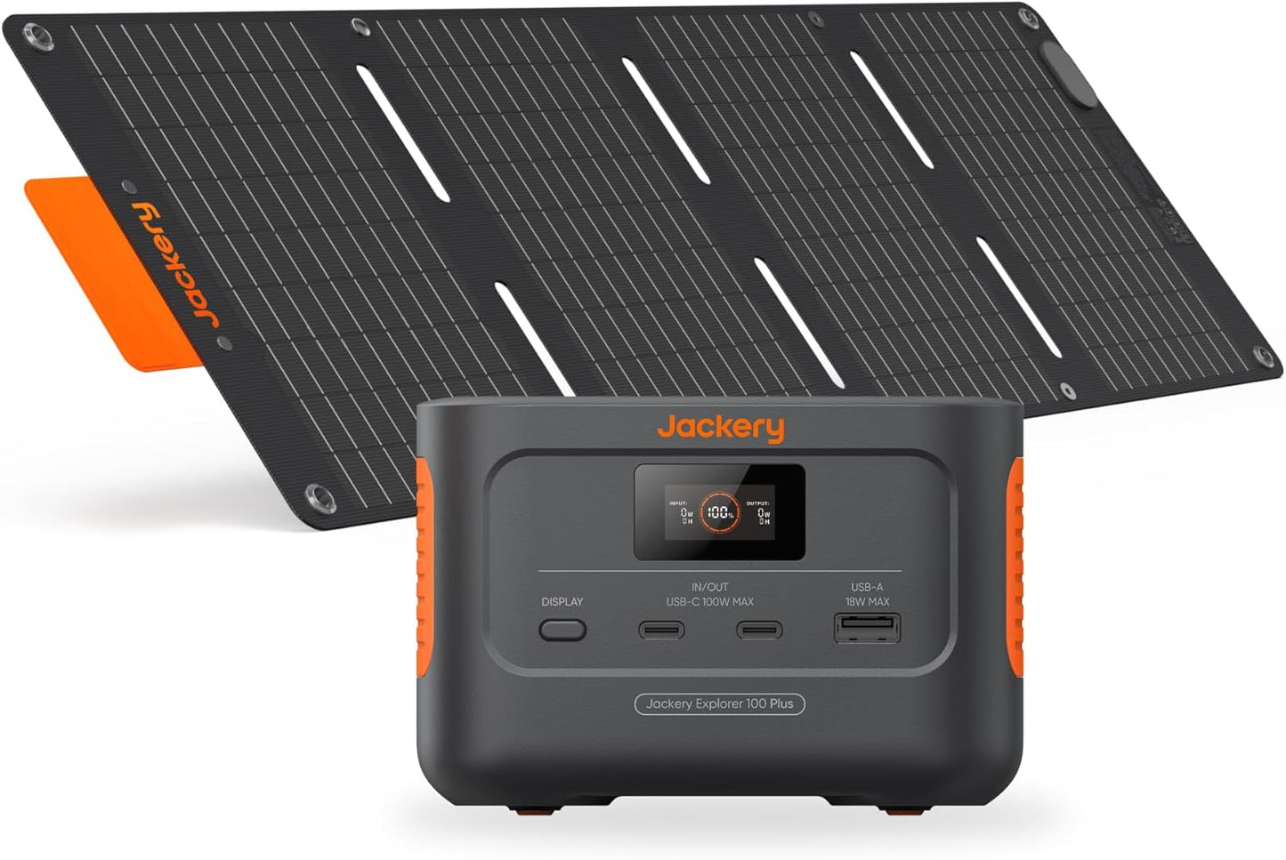Tragbare Powerstation mit Solarpanel (99Wh), E100 plus+40W