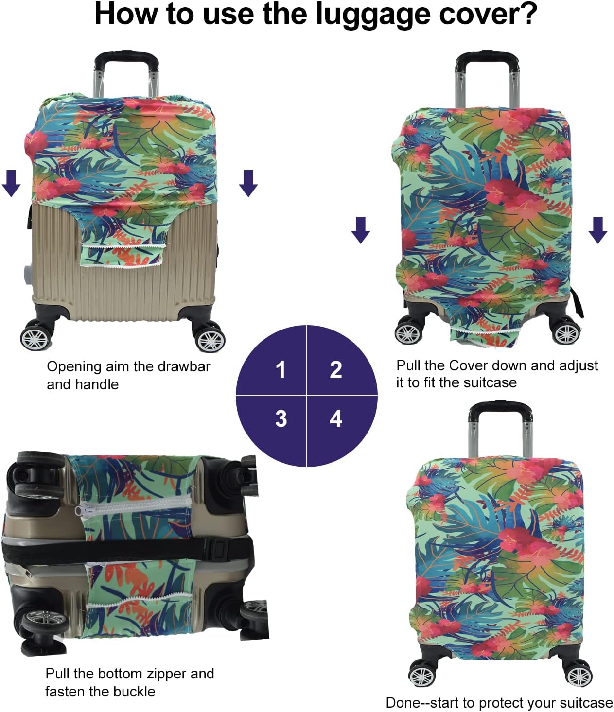 Kofferschutzhülle, Multicolor XL: 29-30 Zoll Gepäck