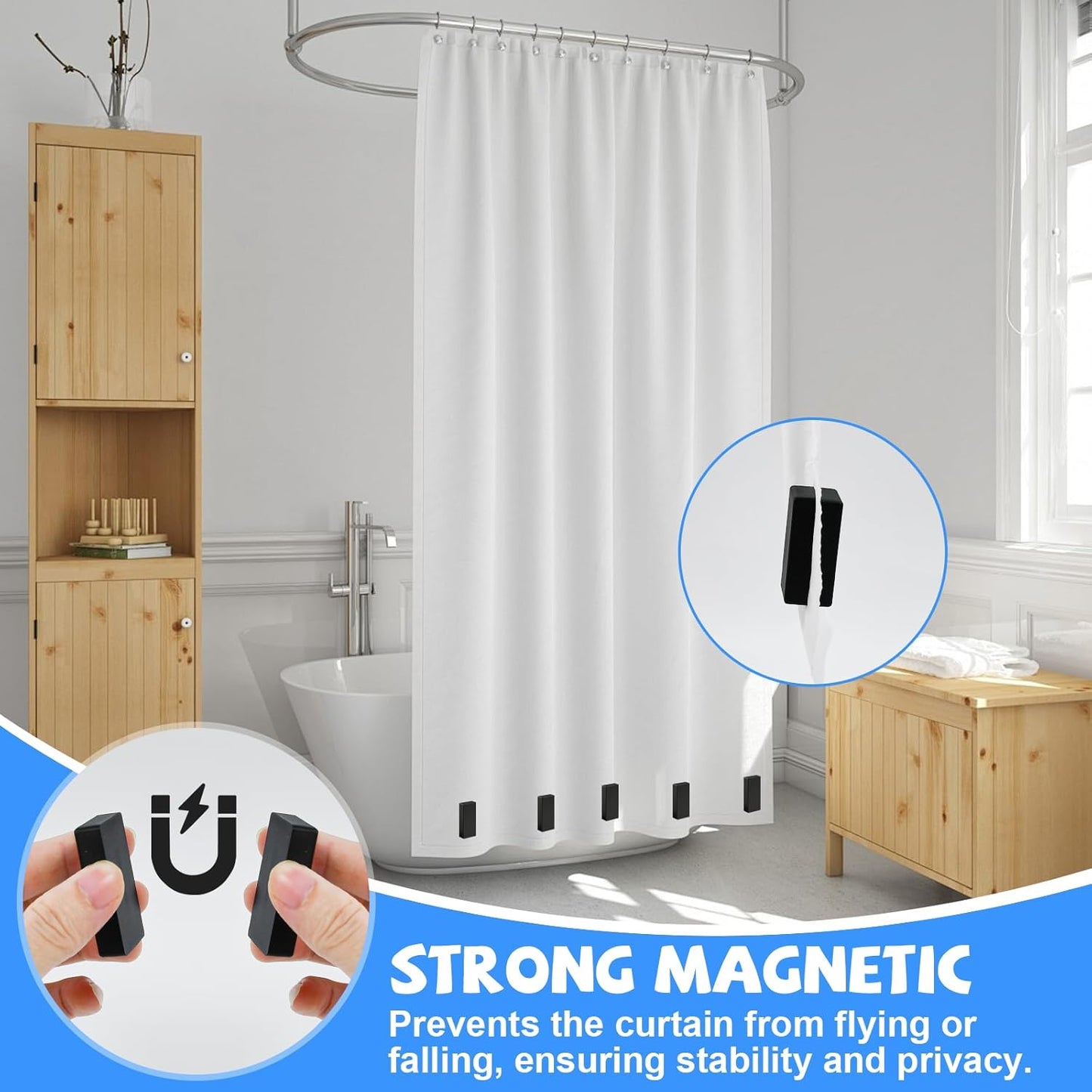 Magnetische Duschvorhanggewichte, 10 Stück