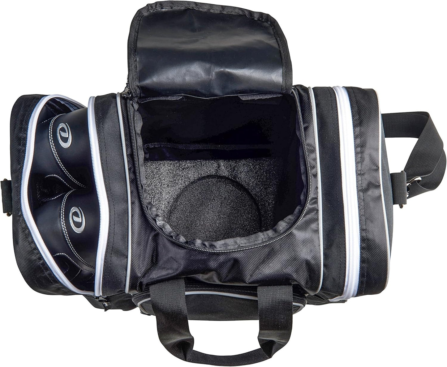 Bowlingtasche für Einzelkugel mit Schuhfach, Schwarz
